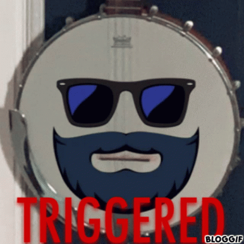 Banjo With Beard and Sunglasses Saying Triggered