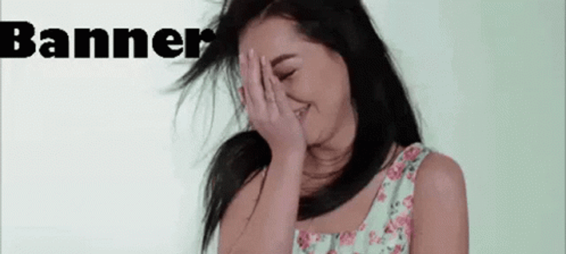 Banner Shy Girl GIF