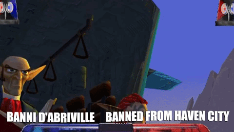 Banni D' Abriville Is Banned From Haven City In A Video Game GIF
