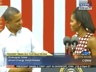 Barack And Michelle Obama Kiss GIF
