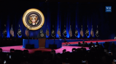 Barack Obama Coming Up On Stage GIF