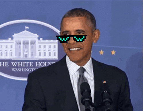 Barack Obama Giving Speech in Sunglasses at White House