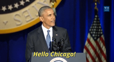Barack Obama Hello Chicago GIF