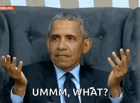 Barack Obama Is Sitting In A Chair Making A Funny Face And Asking , Ummm , What ? GIF