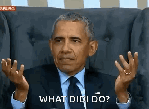 barack obama is sitting in a chair making a funny face and asking what didi do ?