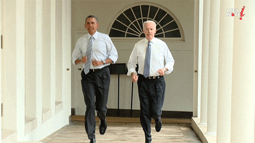 Barack Obama Joe Biden Trotting GIF