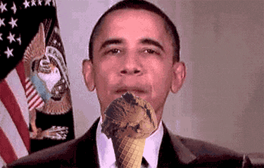 Barack Obama Licking Chocolate Ice Cream GIF