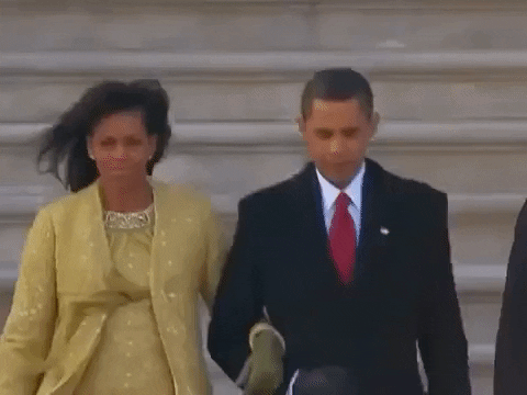 Barack Obama Michelle Obama Linked Arms GIF