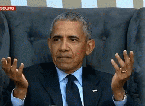 Barack Obama Sitting In Chair With Hands Up GIF