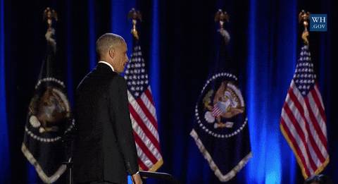 Barack Obama Welcoming Michelle Obama On Stage GIF