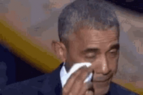 Barack Obama Wiping Eyes With Tissue GIF
