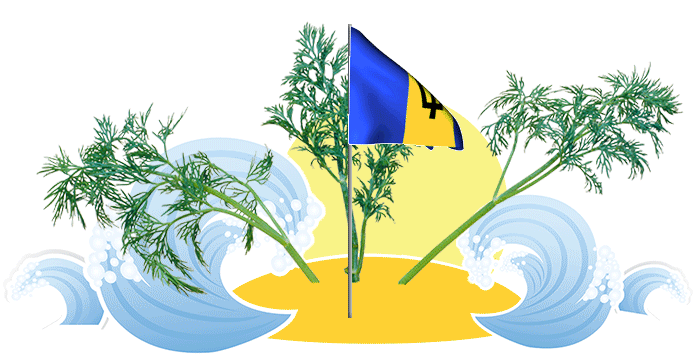 Barbados Flag Waving With Painting GIF