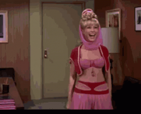 Barbara Eden Dream Of Genie Disappearing GIF