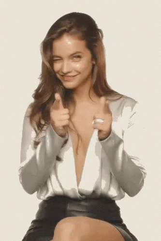 Barbara Palvin Pointing On Camera GIF