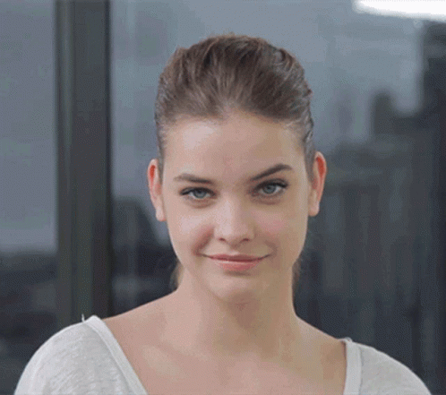 Barbara Palvin Smiled And Eyebrows Raised GIF