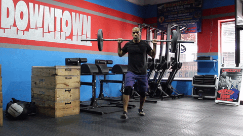 Barbell Row Forward Lunges Technique GIF