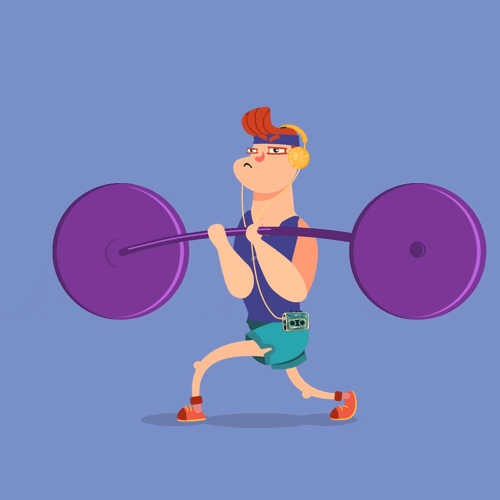 Barbell Row Lifting Animation Digital Info GIF