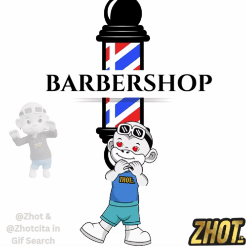 Barbershop Logo With Monkey
