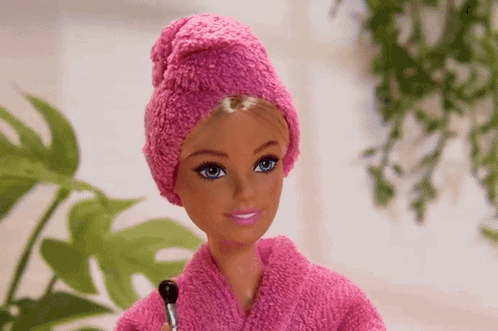 Barbie Doll Applying Makeup