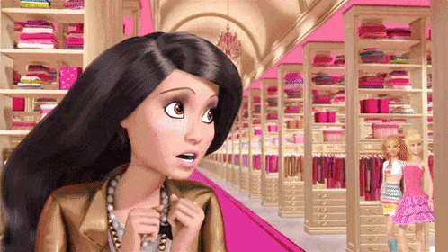 Barbie Doll in Closet with Clothes