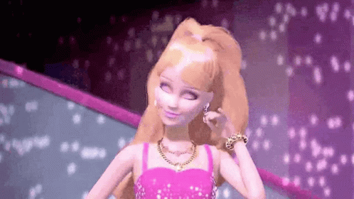 Barbie Doll in Pink Dress With Necklace and Bracelet