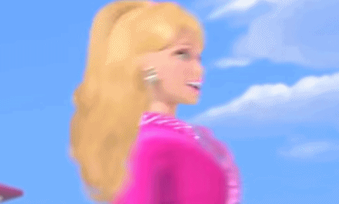 Barbie Doll In Pink Top And Earrings GIF