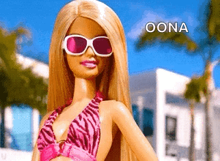 Barbie Doll in Sunglasses and Bikini Saying Oona