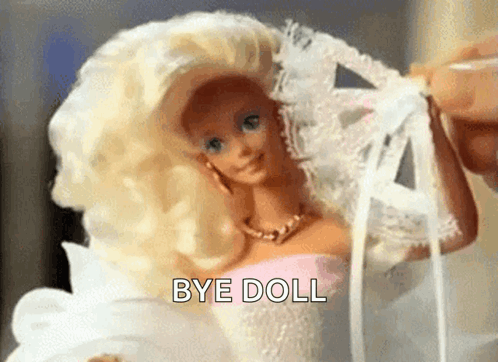 Barbie Doll in Wedding Dress Holding Garter