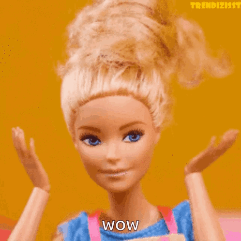 Barbie Doll Surprised with Hands Up