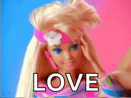 Barbie Doll with Pink Flower Headband