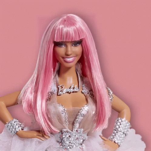 Barbie Doll with Pink Hair and Necklace
