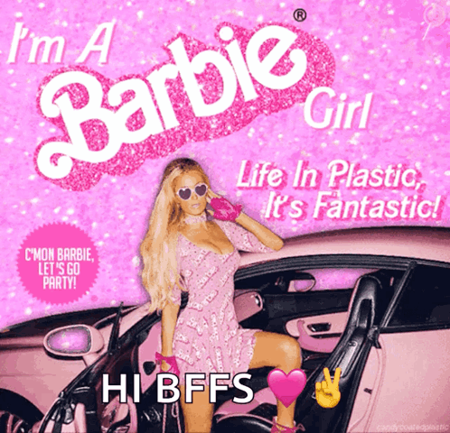 Barbie Girl Sitting in Pink Car