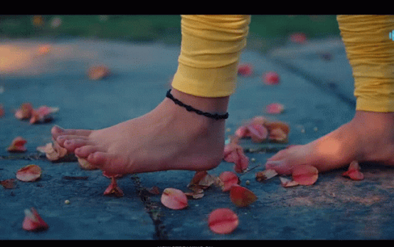 Bare Feet Walking On Petals  GIF