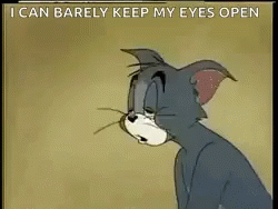 Tom Cat Barely Keep Eyes Open GIF