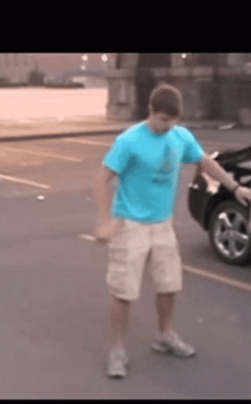 Barf Boy Vomiting On Street GIF