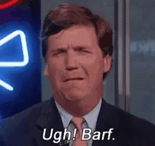 Barf Carlson Tucker Disgusted Reaction GIF