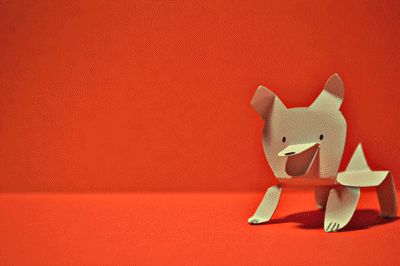 Barking Dog Made Of Paper GIF