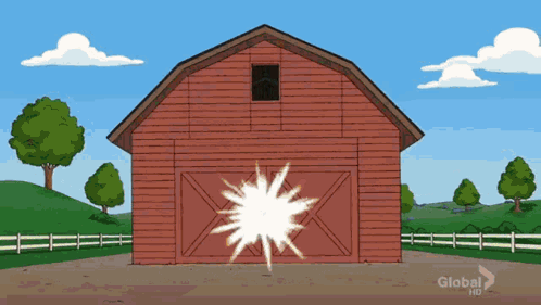Barn Explosion Cartoon