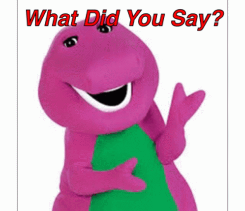 What Did You Say Barney GIF