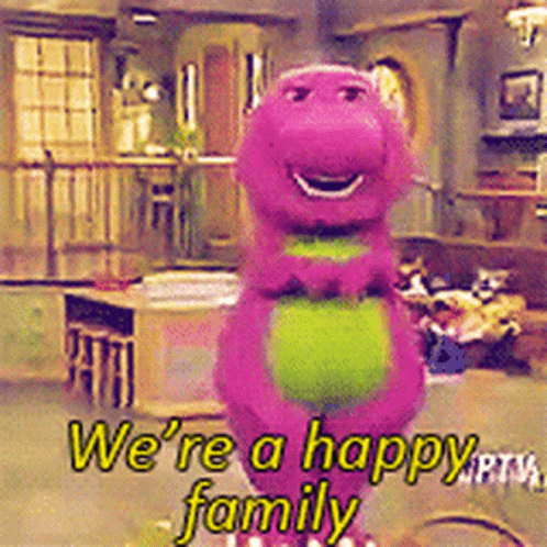 Barney We're A Happy Family GIF