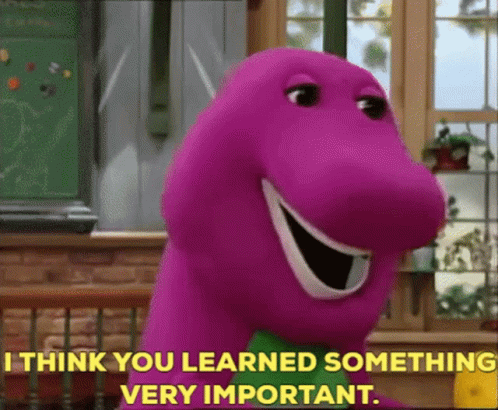 Barney Meme Lesson Learned GIF
