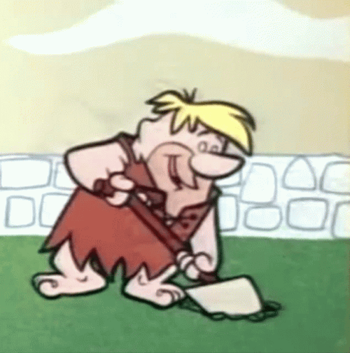 Barney Rubble Digging GIF