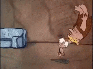 Barney Rubble Flintstone Car GIF