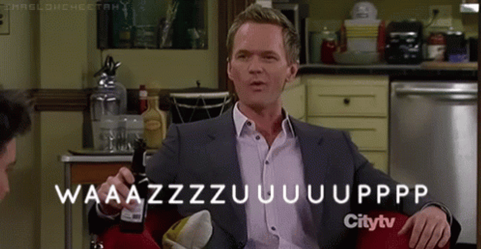 Barney Stinson Saying Wazzup GIF