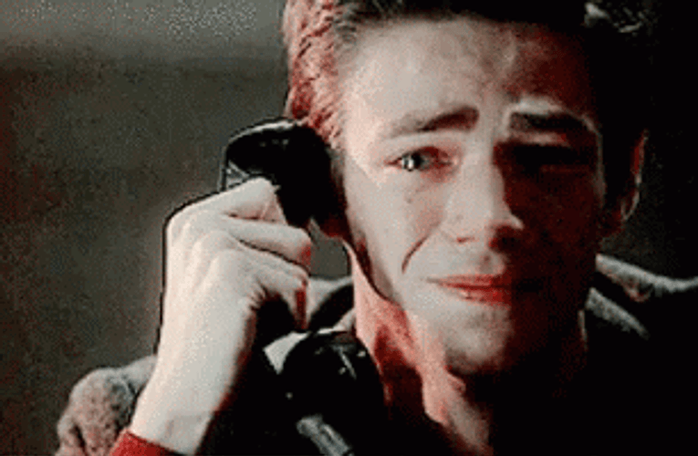 Barry Allen Phone Call Crying Tears The Flash GIF