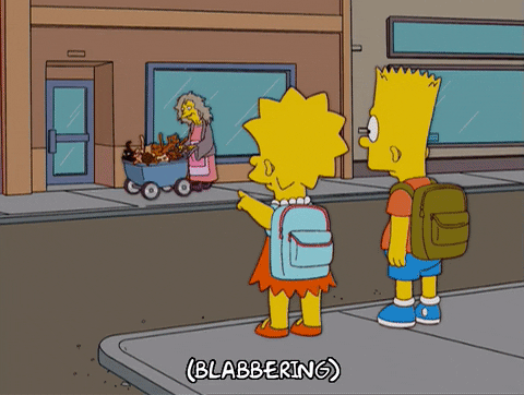 Bart And Lisa Simpsons Noticing Cat Lady GIF