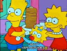 Bart And Maggie Simpson Celebrating Birthdays GIF