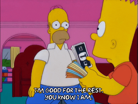 Bart Counting Monopoly Money Homer The Simpsons GIF