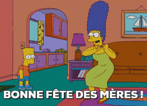 Bart Simpson And Marge Simpson Bonne Fête Des Mères GIF