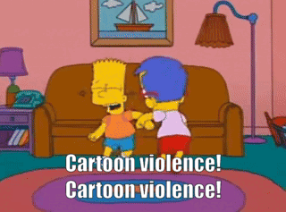 Bart Simpson and Milhouse Simpson Talking About Cartoon Violence